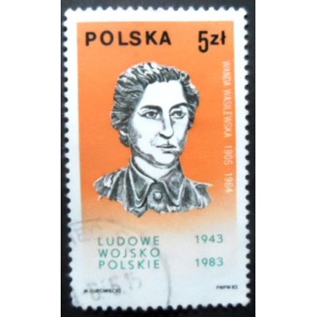 Selo postal da Polônia de 1983 Wanda Wasilewska U