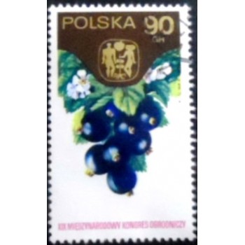 Selo postal da Polônia de 1974 Black Currants U