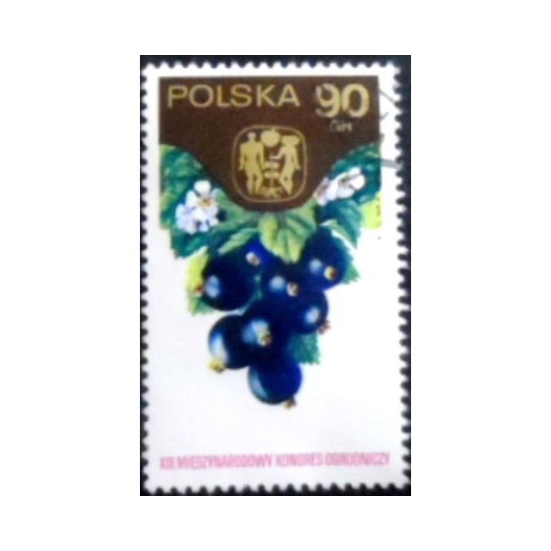 Selo postal da Polônia de 1974 Black Currants U