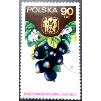 Selo postal da Polônia de 1974 Black Currants MCC