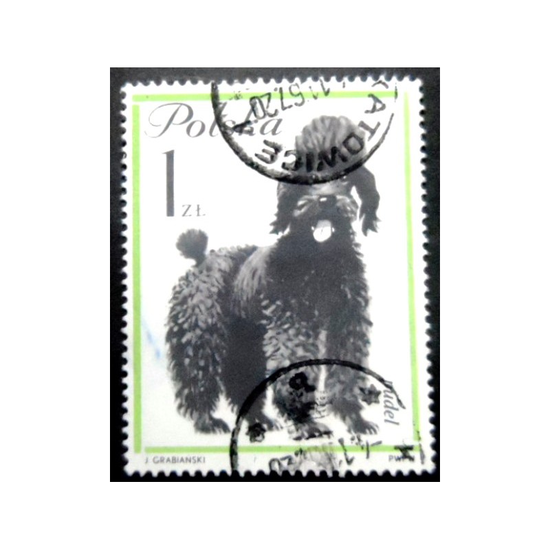 Selo postal da Polônia de 1963 French Poodle U