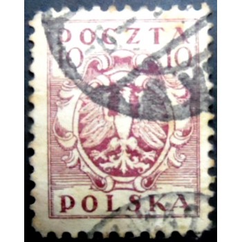 Selo da Polônia de 1919 Eagle on a baroque shield 1 edition 10