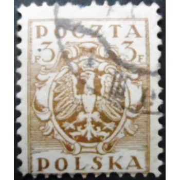 Selo postal da Polônia de 1919 Eagle on a baroque shield 3