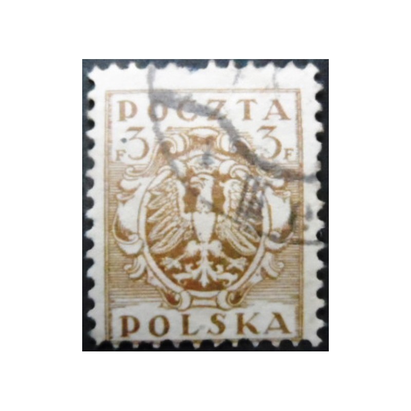 Selo postal da Polônia de 1919 Eagle on a baroque shield 3