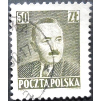 Selo postal da Polônia de 1950 Boleslaw Bierut 50