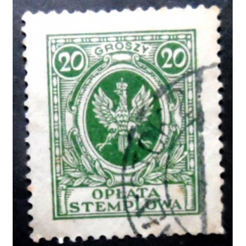 Selo postal da Polônia de 1927 Eagle 20