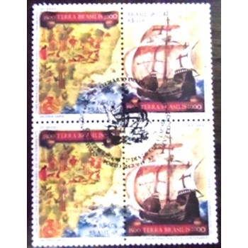 Par de se-tenant postal de 1998 Descobrimento do Brasil MCC