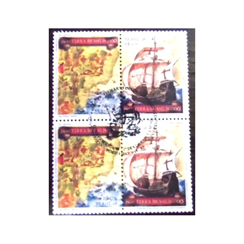 Par de se-tenant postal de 1998 Descobrimento do Brasil MCC