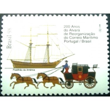 Selo postal do Brasil de 1998 Correio Marítimo