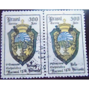 Imagem do Par de selos postais do Brasil de 1936 Congresso Eucarístico B