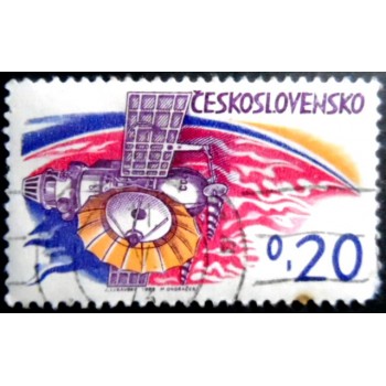 Selo postal da Tchecoslováquia de 1973 Soviet planetary station Venera