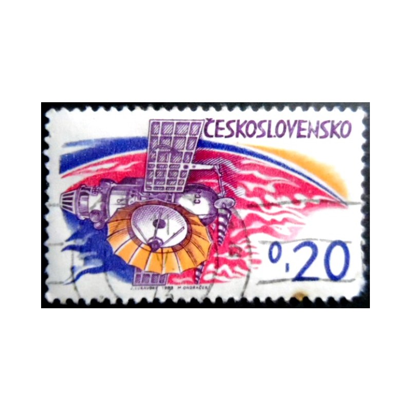 Selo postal da Tchecoslováquia de 1973 Soviet planetary station Venera