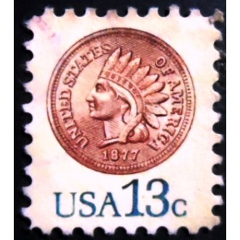 Selo postal dos Estados Unidos de 1978 Indian Head Penny