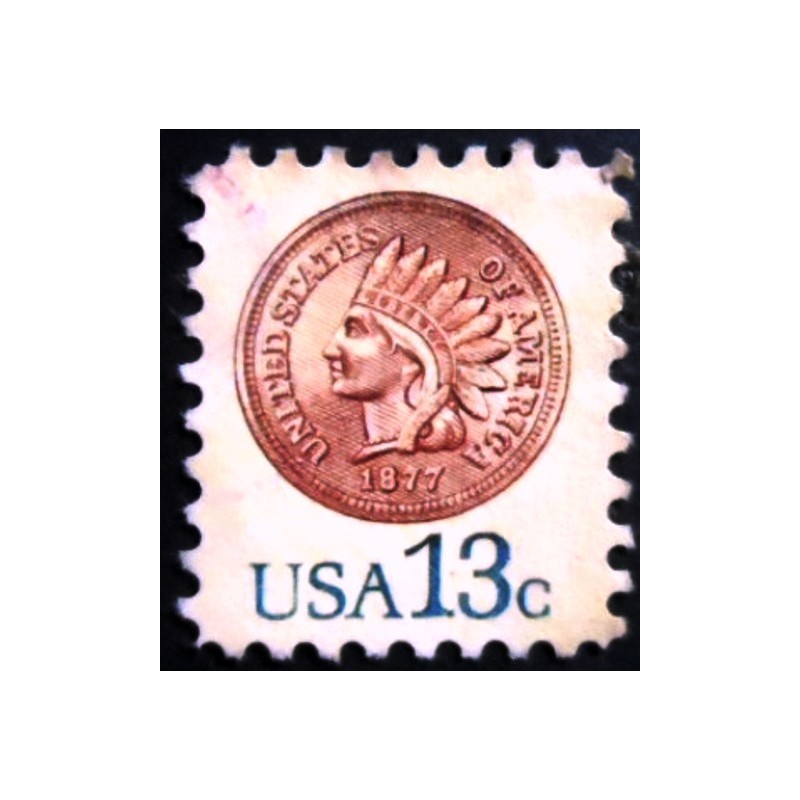 Selo postal dos Estados Unidos de 1978 Indian Head Penny