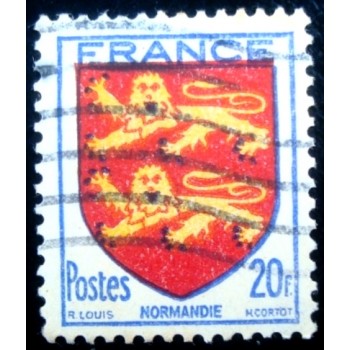 Selo postal da França de 1944 Normandie