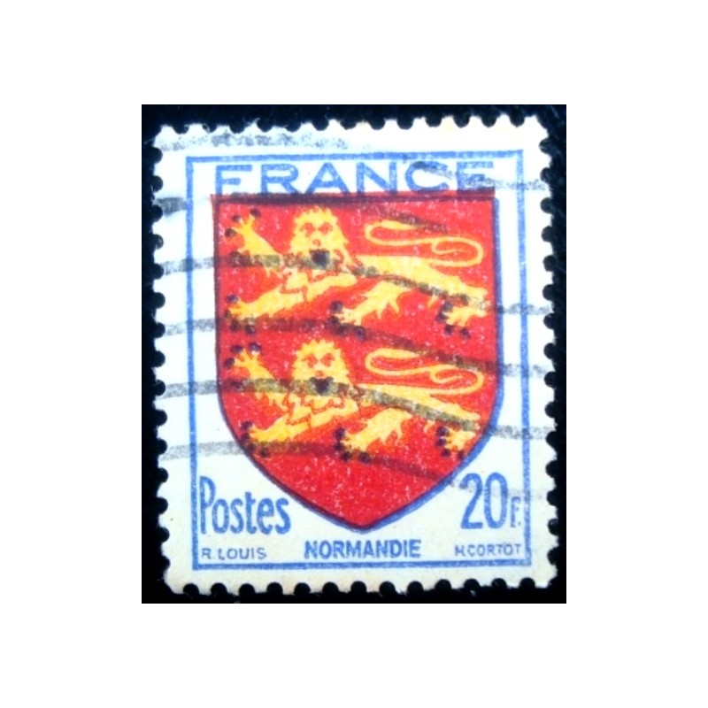 Selo postal da França de 1944 Normandie