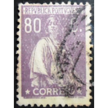 Selo postal de Portugal de 1924 Ceres 80