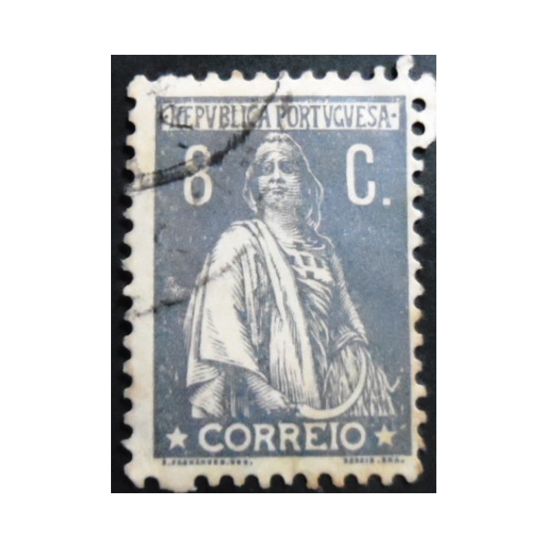 Selo postal de Portugal de 1920 Ceres 8