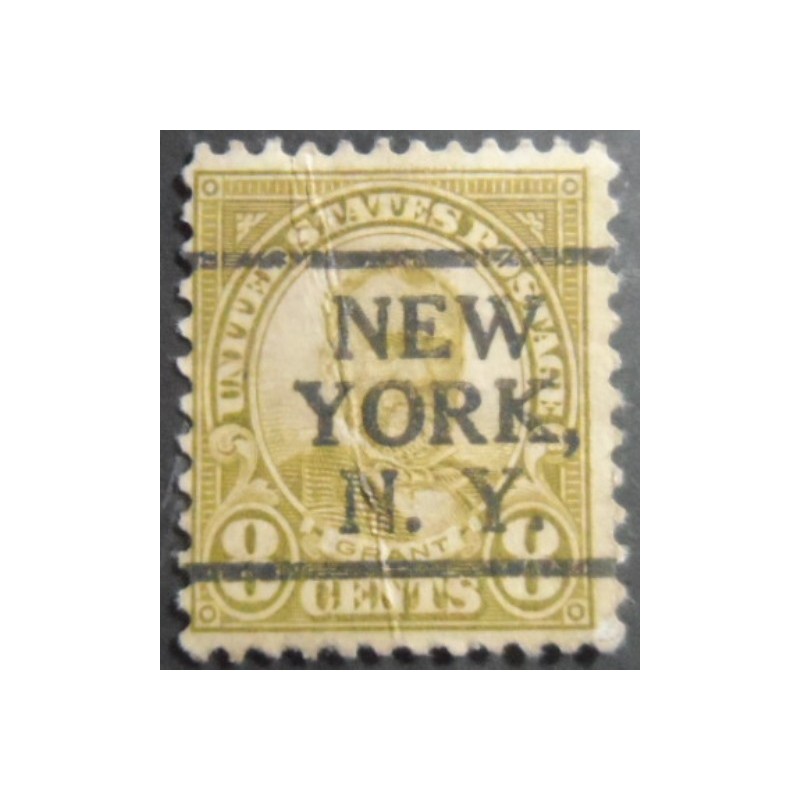 Selo postal dos Estados Unidos de 1923 Ulysses S. Grant 8 Precancels NY