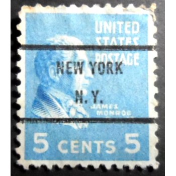 Selo postal dos Estados Unidos de 1938 James Monroe NY