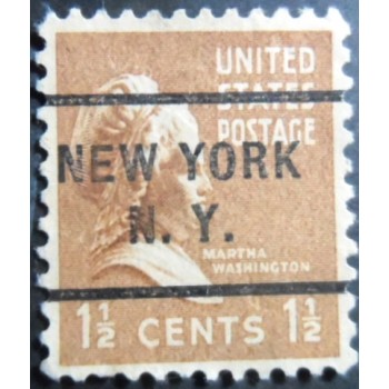 Selo postal dos Estados Unidos de 1938 Martha Washington PR NY