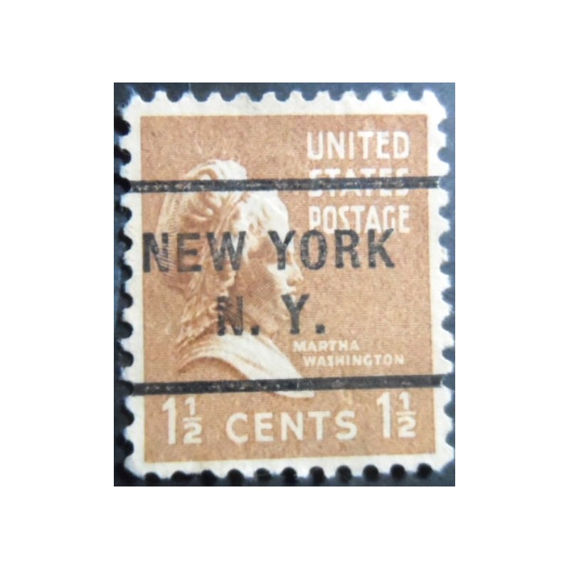 Selo postal dos Estados Unidos de 1938 Martha Washington PR NY