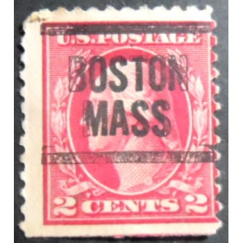 Selo postal dos Estados Unidos de 1916 George Washington 2 BO