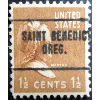 Selo postal dos Estados Unidos de 1938 Martha Washington SB