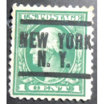 Selo postal dos Estados Unidos de 1916 George Washington 1 NY
