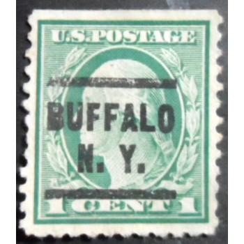 Selo postal dos Estados Unidos de 1916 George Washington 1 BU