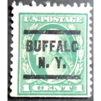 Selo postal dos Estados Unidos de 1916 George Washington 1 BUA