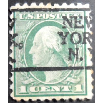 Selo postal dos Estados Unidos de 1916 George Washington 1 NYA