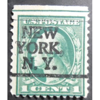 Selo postal dos Estados Unidos de 1916 George Washington 1 NYB
