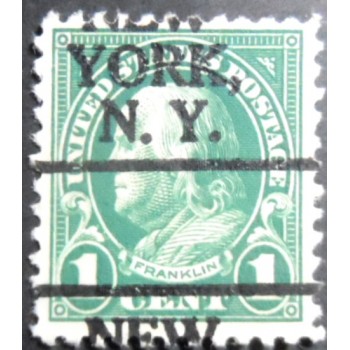 Selo postal dos Estados Unidos de 1916 George Washington 1 NYC