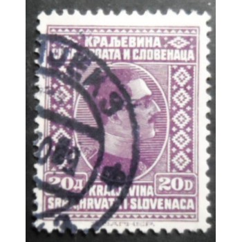 Selo postal da Eslovênia de 1927 King Alexander 20