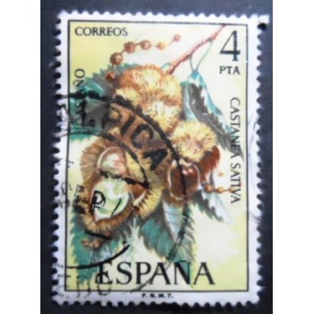 Selo postal da Espanha de 1975 Castanea sativa