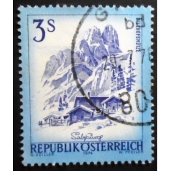 Selo postal da Áustria de 1974 Bischofsmütze im Dachsteinmassiv U