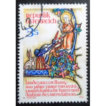 Selo postal da Áustria de 1982 800 Years Francis of Assisi