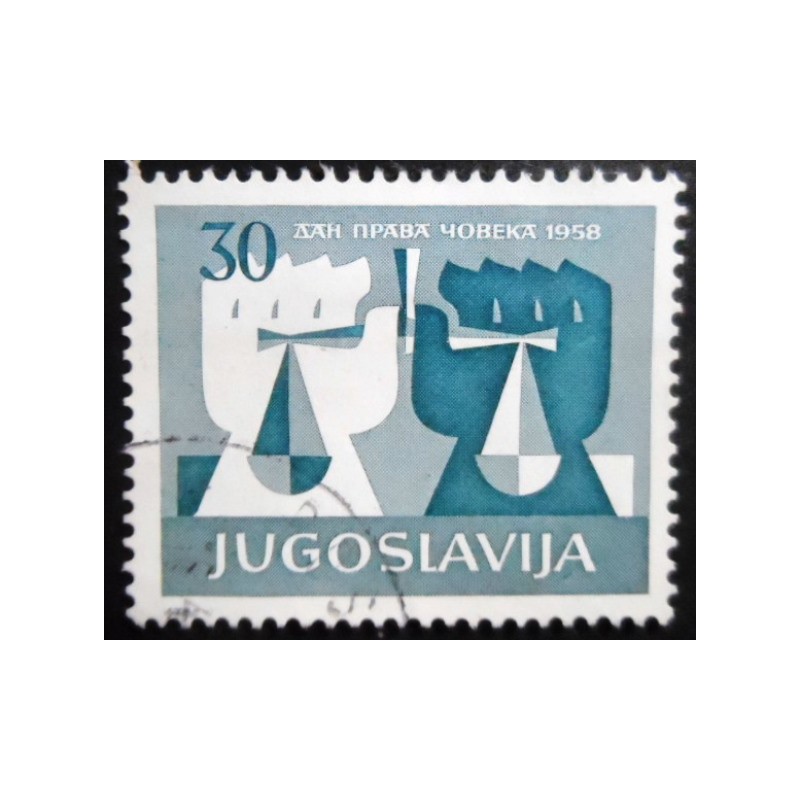 Selo postal da Iugoslávia de 1958 Declaration of Human Rights