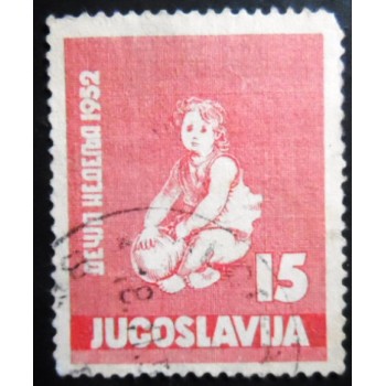 Selo postal da Iugoslávia de 1952 Children with ball