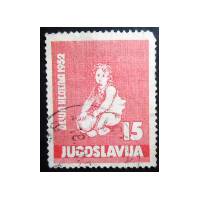 Selo postal da Iugoslávia de 1952 Children with ball