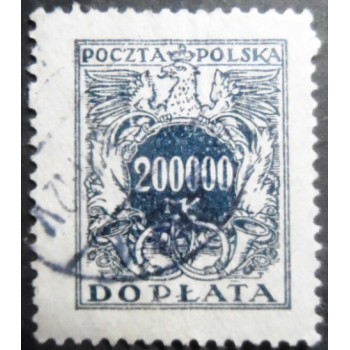 Selo postal da Polônia de 1924 Eagle on a Shield 2000000