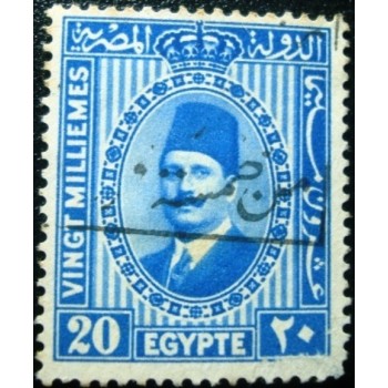 Imagem similar à do selo postal do Egito de 1932 King Fuad I 20