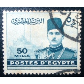 Selo postal do Egito de 1939 King Farou the Pyramids of Gizeh 50