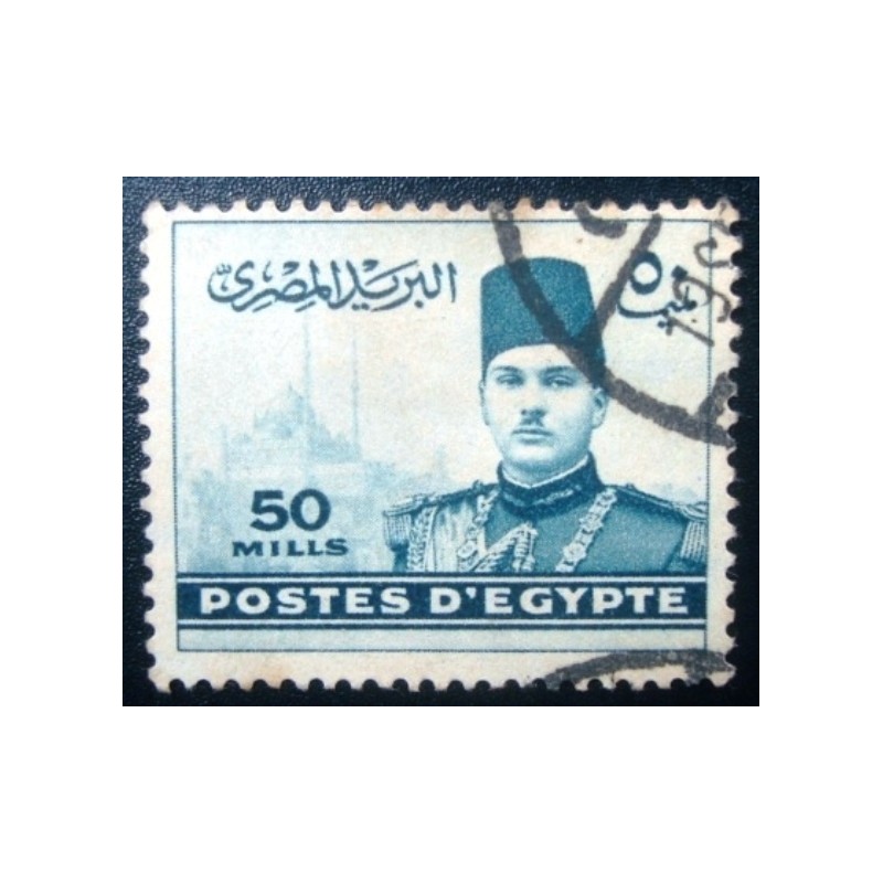 Selo postal do Egito de 1939 King Farou the Pyramids of Gizeh 50