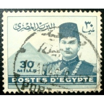 Selo postal do Egito de 1946 - King Farou the Pyramids of Gizeh 30