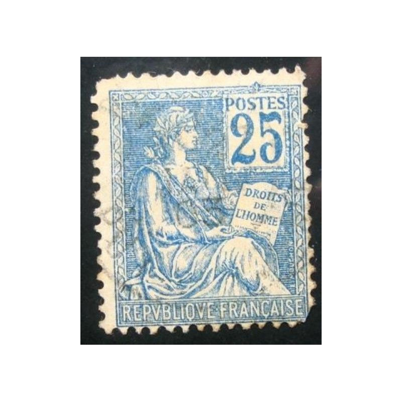 Selo postal da França de 1902 Type Mouchon 25