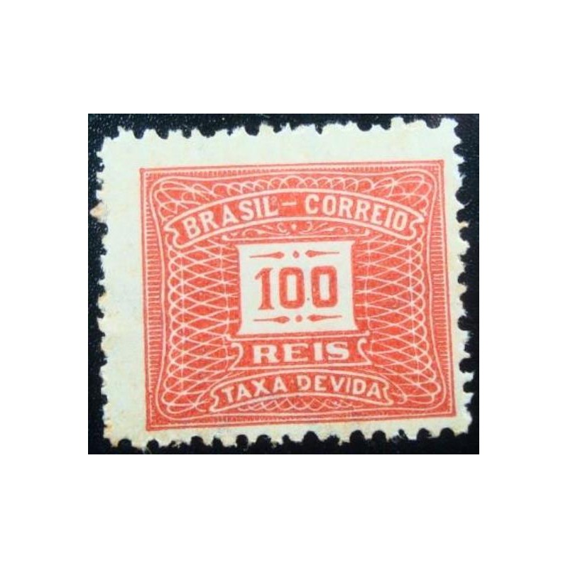 Selo postal do Brasil de 1926Taxa Devida 100 Réis M