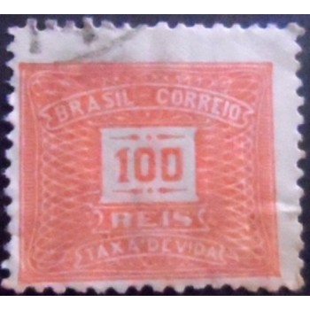 Selo postal do Brasil de 1929 Tipo Cifra ABN Horizontal 100 U