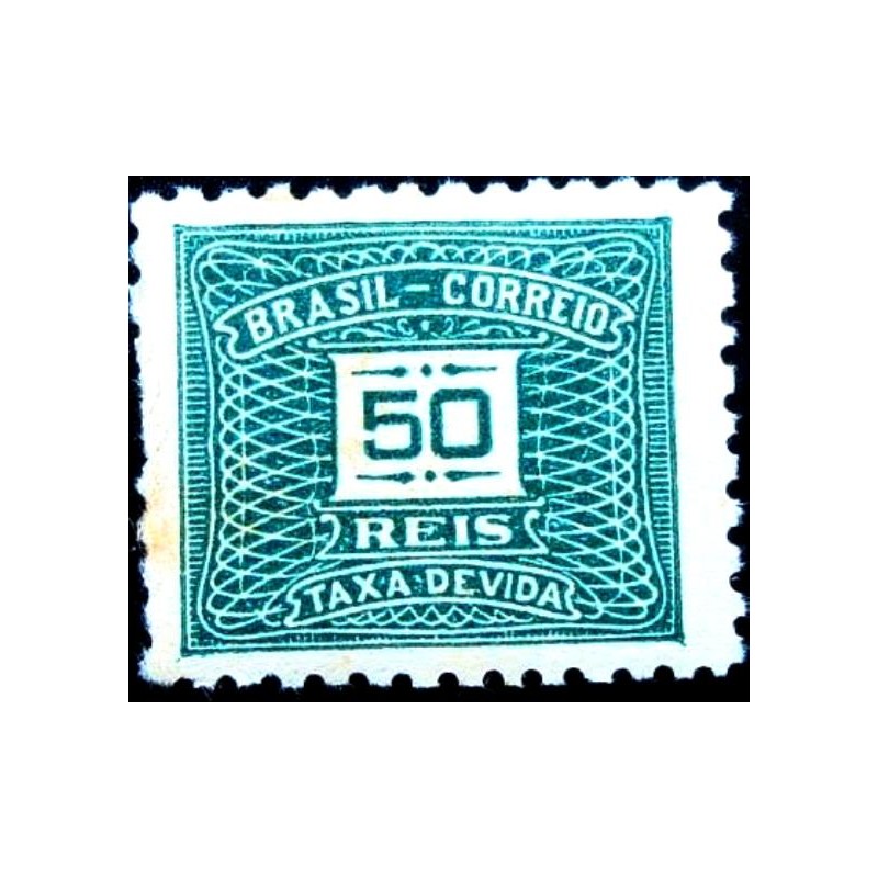 Selo postal do Brasil de 1933 Taxa Devida 50 M